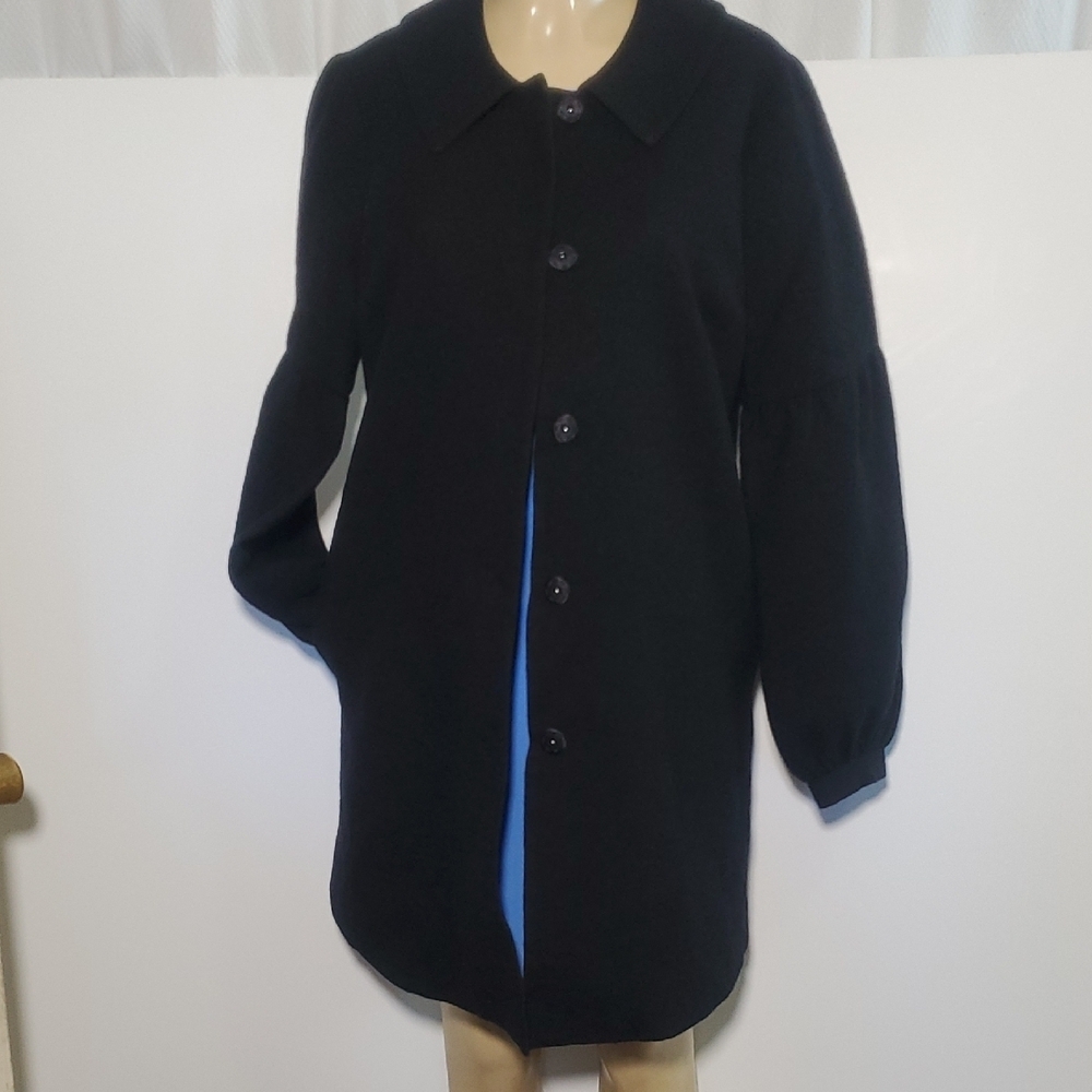 graham and spencer Women's 98% wool coat Elegant Black Size L